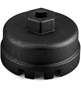 PLALEI Oil Filter Wrench, 64mm 14 Flutes 6 Slots Oil Filter Removal Tool, Aluminum Oil Filter Soc...