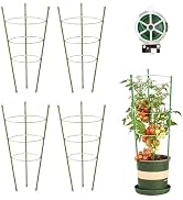 Kgozwon 4 Pack Tomato Cage Plant Support Cages for Garden, 24 inches Trellis for Climbing Plants,...