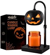 Pumpkin Candle Warmer Lamp with Timer & Dimmer, Black Jack O Lantern Electric Candle Wax Warmer f...