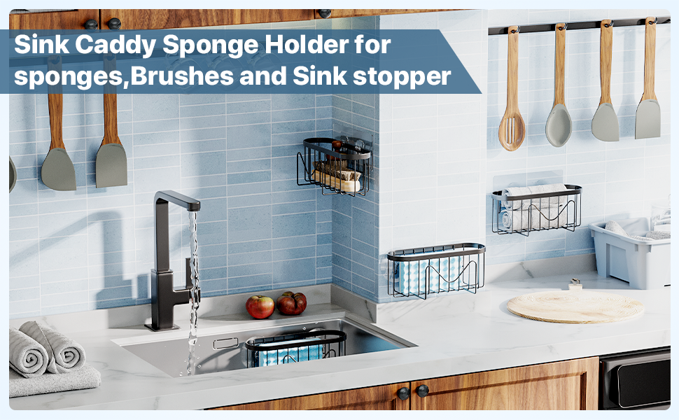 SINK CADDY SPONGE HOLDER FOR BRUSHES,SPONGES