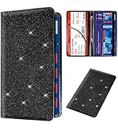 Bling Car Registration and Insurance Holder, PU Leather Vehicle Glove Box Organizer Wallet Case O...