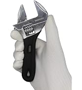 BOOSDEN Adjustable Wrench, 6 inch Stubby Adjustable Wrench Spanner, Large Opening Short Wrench Ja...