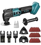 Cordless Oscillating Tool Compatible with Makita Battery, Brushless-Motor Tool with Auxiliary Han...