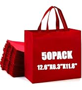 50pcs Reusable Non Woven Shopping Totes with Handles - Large Reusable Bags