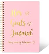 THEBESTU Her Goals Journal 160 Pages Hardcover Blank Spiral Notebook, Funny Inspirational Quote J...