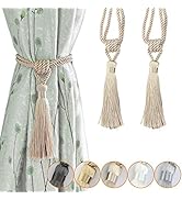 Fenghuangwu Curtain Tiebacks Tassel Tie-Backs, Rope Curtain tie Backs Handmade Curtain Holdbacks ...