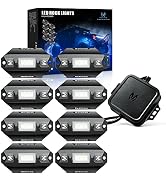 MICTUNING C1 8 Pods RGBW LED Rock Lights - Multicolor Underglow Neon Light Kit with Bluetooth Con...