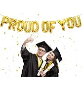 Proud of You Balloons, Gold We Are So Proud of You Banner, Premium Foil Graduation Balloons for G...
