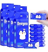 Deeyeo On-the-Go Flushable Wipes, Unscented & Hypoallergenic | 99% EDI Purified Water Wipes for S...