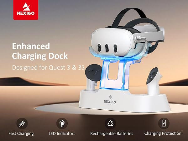 NexiGo Enhanced Charging Dock for Oculus Quest 3 & 3S