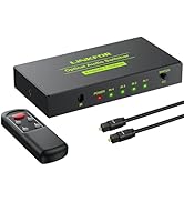LiNKFOR Digital Toslink Optical 4x1 Switch with 3ft Optical Cable and IR Remote Control Aluminum ...