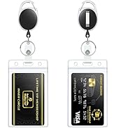 Pawfly Retractable Badge Reel with Heavy Duty Clear Vertical Id Card Badge Holder, Carabiner Belt...