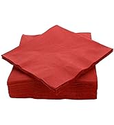 Amcrate Big Party Pack 40 Count Red Dinner Napkins Tableware- Ideal for Wedding, Party, Birthday,...