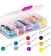 Yalis Push Pins 600-count Map Tacks Marking Pins 1/8-Inch Plastic Beads Head, 10 Assorted Colors