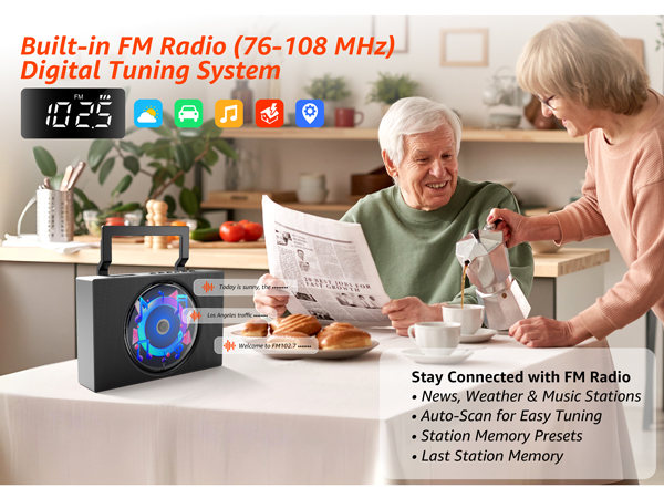 portable cd player boombox bluetooth radio