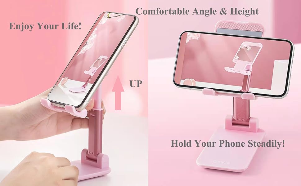 phone stand pink black