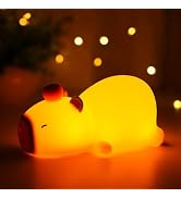 PSDRIQQ Capybara Night Light Cute Squishy Silicone Nursery Nightlight Dimmable Animal Bedside Lam...