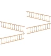 Veemoon 4 Pcs Doll House Handrail Wooden Mini Handrail Tiny Handrail Dollhouse Accessories Preten...