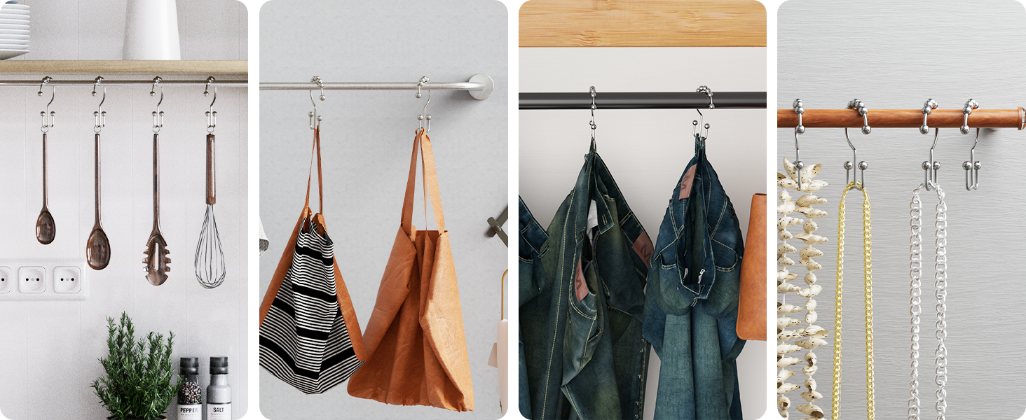 Nickel Double Shower Hooks