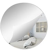 DARENYI 7.87" Round Wall Mirror Tile, Self Adhesive Non Glass Mirror Sticker Acrylic Mirror Disc ...