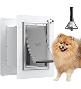 Pet Door for Wall - Steel Frame, Telescoping Tunnel & Double Silicone Flaps Dog Door, Cat Doors w...