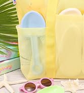 Tagitary Beach Toys Mesh Beach Bag with Zipper and 8 Pockets, Yellow Large Beach Tote Waterproof ...