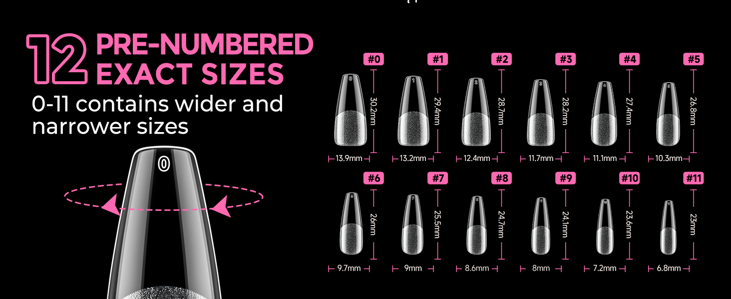 12 sizes to fit all your nails