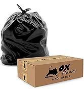 55 Gallon 4mil Trash Can Liners Bags - (35 Count) Capacity & Thick Extra Heavy Duty Strength - La...