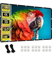 100 Inch Projector Screen, lejiada Black Projection Screen with Stand Portable Foldable Anti-Crea...