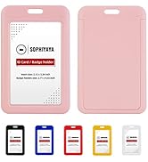 SOPHIYAYA 2 Pack Sliding ID Badge Holder - Vertical Hard Plastic Sleeve Secures Work ID Key Card ...