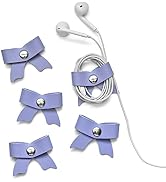 SenseAGE 5 Pack Cord Organizer, Bow Cord Keeper, Cable Organizer USB holder, Leather Cable Manage...