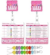 Cosmisun Order of Draw Badge Reel - Phlebotomy Badge Reel with Reference Card Beads Phlebotomist ...