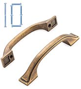 KOOFIZO 10 Pack 3 Inch Antique Brass Kitchen Cabinet Pulls Vintage Brass Cabinet Handles Brass Ca...