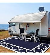 GENIMO 10' x 14' Outdoor Rug Waterproof for Patio, Foldable Reversible Plastic Straw Area Rugs Ma...