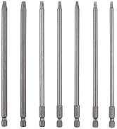 Rocaris 7 pcs 1/4 Inch Hex Shank Long Magnetic Square Head Screwdriver Bits Set Power Tools SQ1, ...