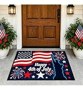 YunPuff New 4th of July Decorations, 250th Anniversary Red White and Blue Patriotic Doormat with ...