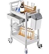 Mount Plus MT01 2 Tier Mobile Medical Cart Trolley with Drawer, Trash Cans, Waste Bowl | Beauty S...