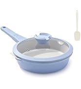 AIKENBBKK 8 Inch Nonstick Deep Frying Pan with Lid, Ceramic Frying Pans, Non Stick Egg Pan Saute ...