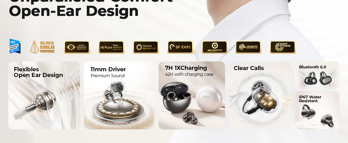 Sanag S6S Ultra Open Ear Headphones