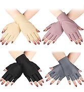 4 Pairs UV Gloves for Nail Lamp Light Manicure Gloves UV Light for Gel Nails, Hand UV P1rotection...