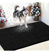 IM HOME Chenille Absorbent Outdoor Doormat 48" x 30", Washable Muddy Door Mats for Dog Non Slip I...