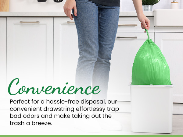 Hassle-free disposable convenient drawstring