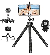 Flexible Phone Tripod with Wireless Remote, Mini Tripod Stand for iPhone 15 14 13 12 Mini 11 Pro ...