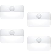 AMIR 4 Pack Motion Sensor Stair Light for Indoor, Battery-Powered LED Night Light, 40 Lumen 6500K...