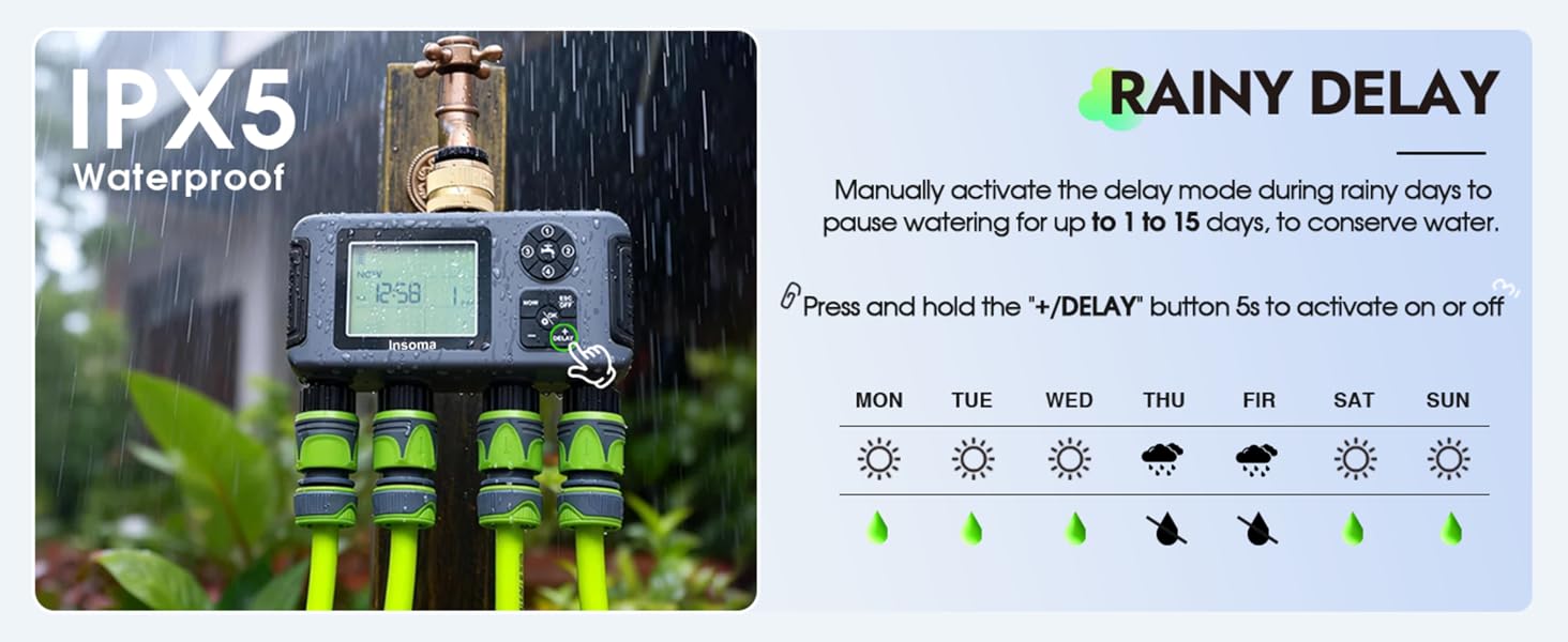 4 zones water timer