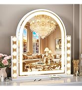 FENCHILIN Arch Vanity Mirror with Light 23.4"x22.4" Arched Makeup Mirror Lighted Hollywood Mirror...