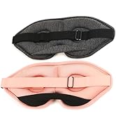 2 Pack Sleep Masks 3D Contoured Eye Mask for Sleeping Upgraded Slanted Nose Wing Light-Blocking F...