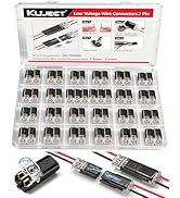 Kuejct Double Wire Plug-in Connector with Locking Buckle, 2 Pin 18-22AWG Low Voltage Wire Connect...
