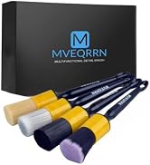 MVEQRRN 4pcs Car Detailing Brush Set, Boars Hair, Ultra Soft, No Scratch, Interior & Exterior, In...