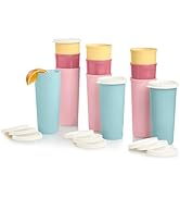 Tupperware Tumbler Set - 24 Count - Dishwasher Safe & BPA Free (12 Tumblers + 12 Lids, 16 fl oz e...